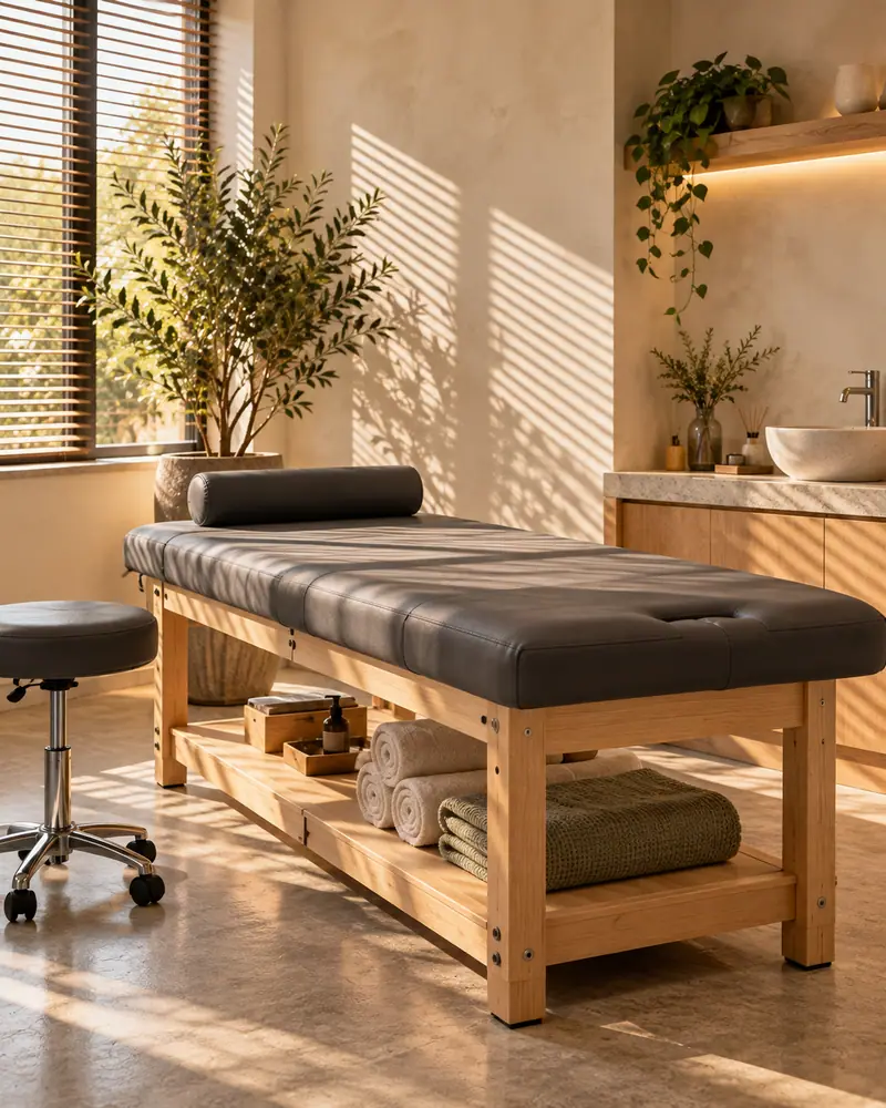 Physiotherapy clinic with a stationary treatment table