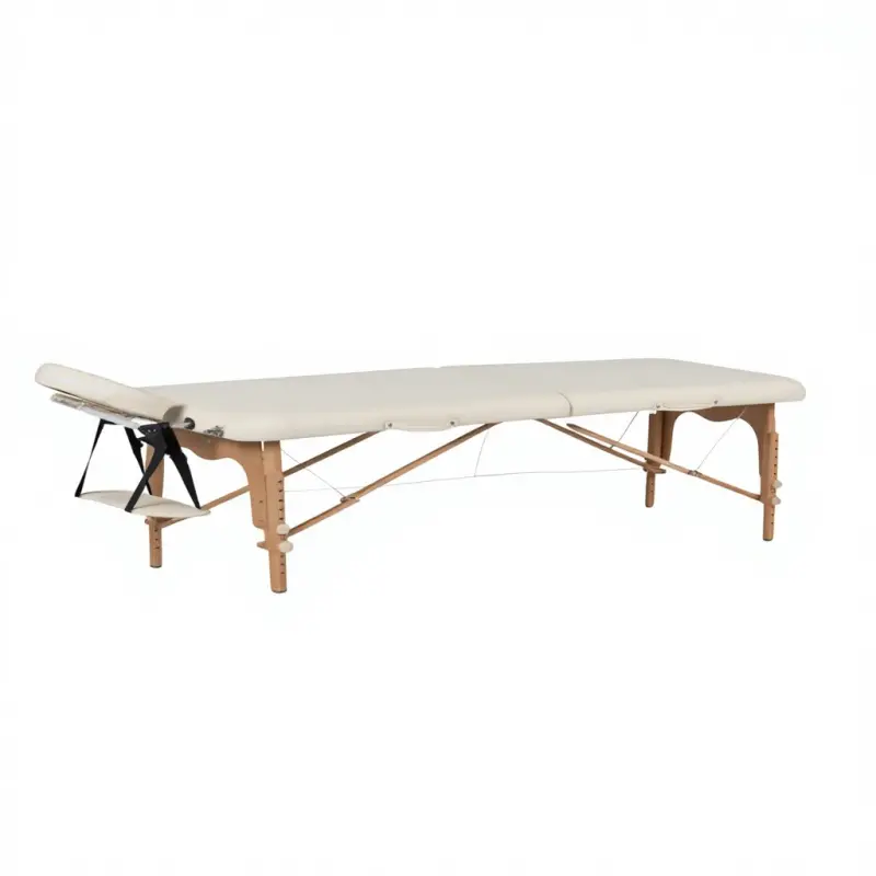 2-Fold Wooden Physiotherapy Bed, Firm Foam — wooden tables by Mars Industrial