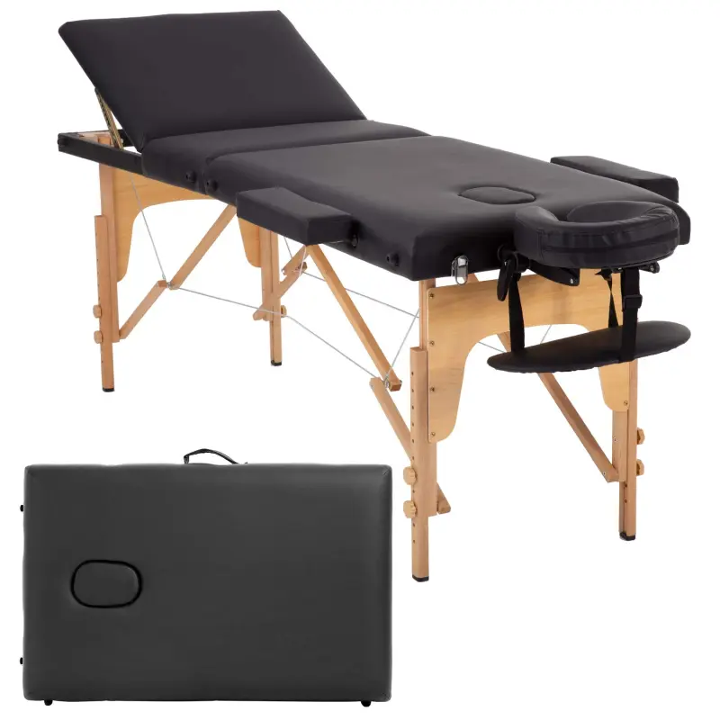 3-Section Beech Wooden Massage Table — wooden tables by Mars Industrial