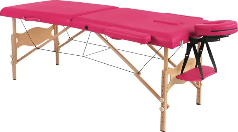 Folding Wooden Massage Table, Magenta — wooden tables by Mars Industrial