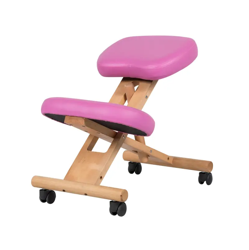 Kneeling Chair with Rolling Base, Pink — stools by Mars Industrial