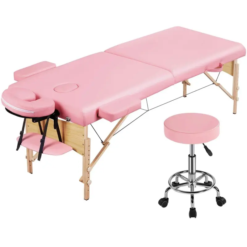 Memory Foam Wooden Lash Bed, Pink — wooden tables by Mars Industrial