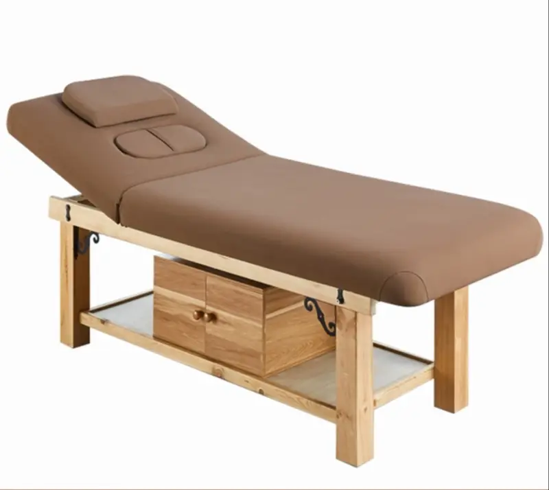Stationary Salon Beauty Bed with Shelf Base — stationary tables by Mars Industrial