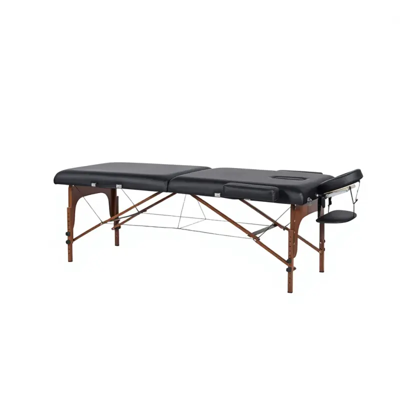 Two-Fold PVC Massage Bed with Face Hole — wooden tables by Mars Industrial
